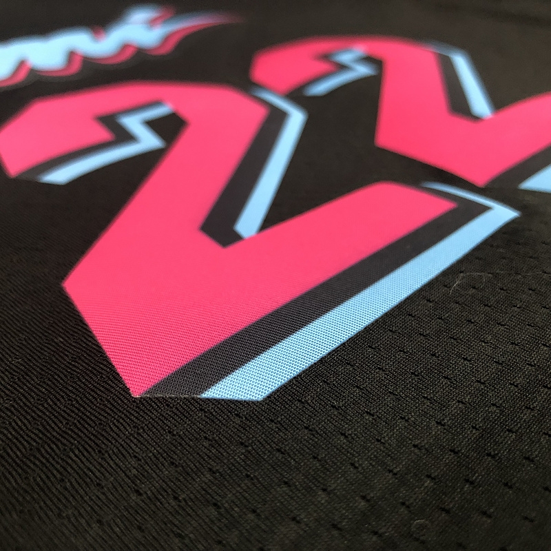 2019-20 NBA Heat Pressed Men's Black Miami Heat #22 Jimmy Butler City Edition Jersey