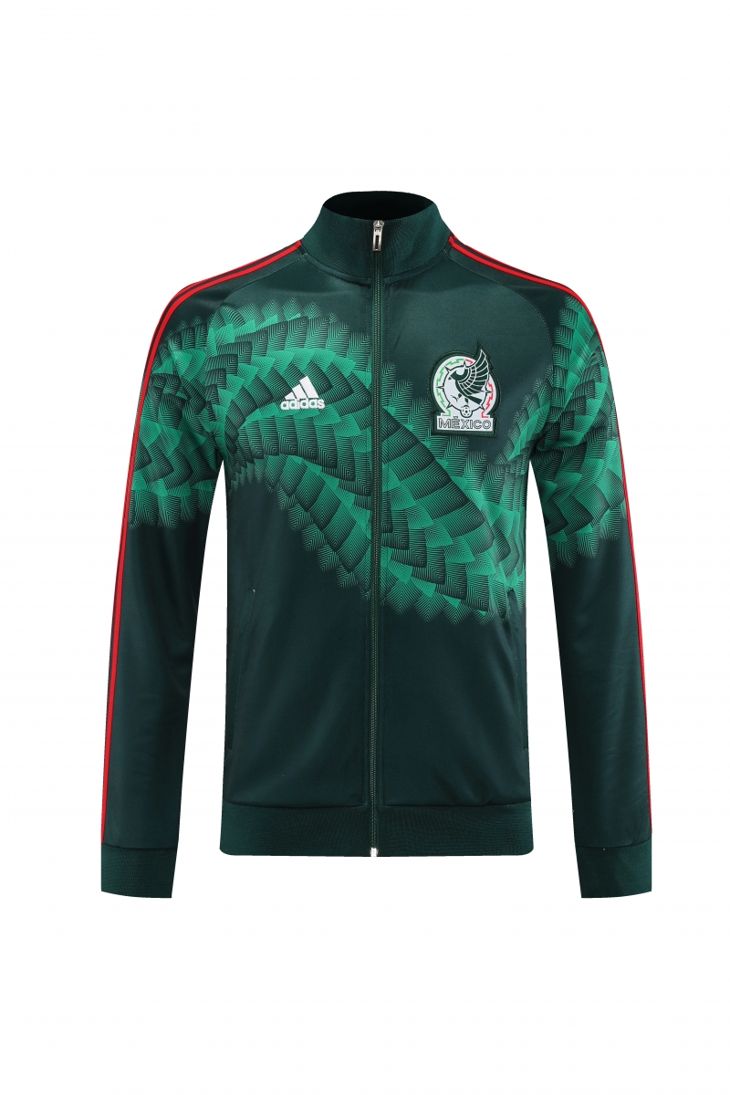 2022 Mexico Dark Green Full Zipper Tracksuit