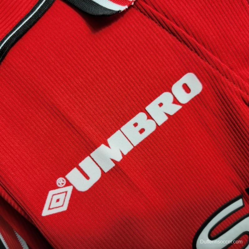 Retro Long Sleeve 98/99 Manchester United Home Jersey