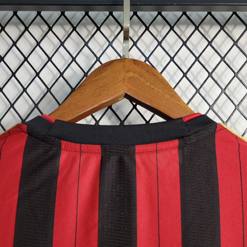 Retro Long Sleeve 2013-14 AC Milan Home Jersey