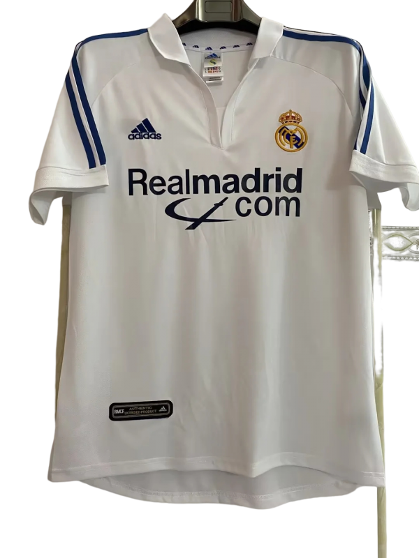 Retro 01/02 Real Madrid Home Jersey League Version With Sponsor