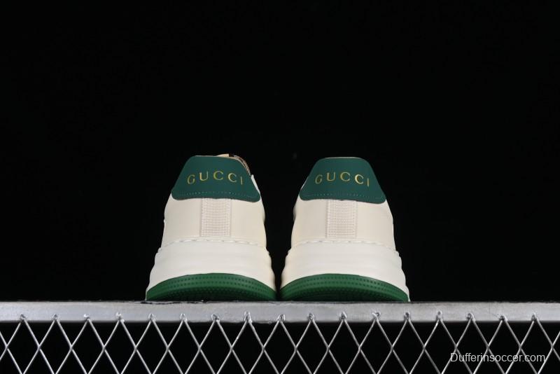 Gucci Chunky B Screener GG Casual Sneakers in Beige and Ebony GG Canvas with Leather Trim - 9Y9209666