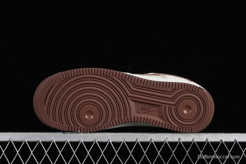 Nike Air Force 1 '07 Low Stussy Collaboration - Coffee Pig Suede Low-Top Casual Sneakers - HD1968-017