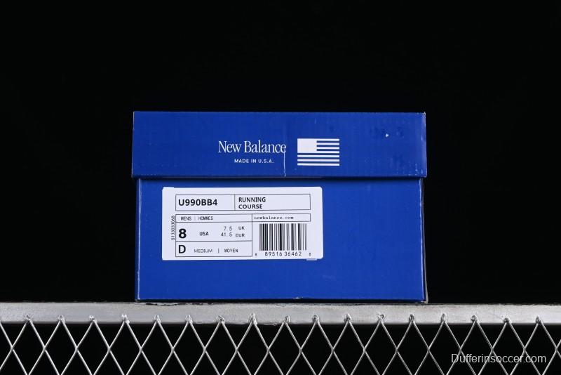 New Balance 990 Series Premium USA-Made Retro Running Shoes with Carbon Midsole - U990BB4