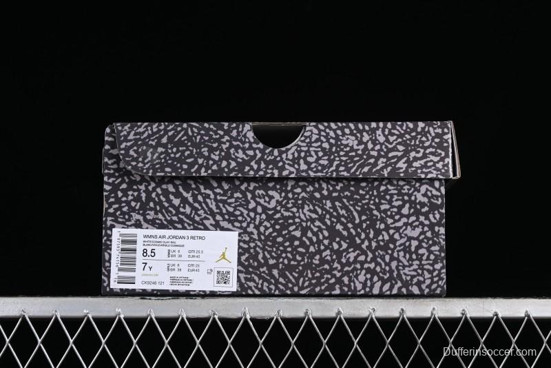 Nike Air Jordan 3 Retro Sneakers in White and Peach Orange - CK9246-121