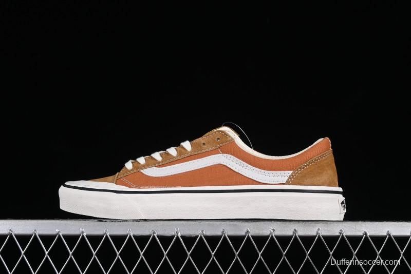 Vans Old Skool Reissue 136 High-End Series Round Toe Orange Canvas Vulcanized Shoes - VN000MT6BKQ