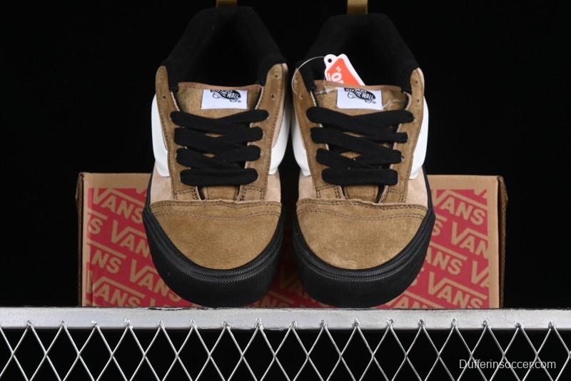 Vans Classics Knu Skool Retro Chunky Tongue Skate Shoes in Black/Brown - VN000CP6BXC