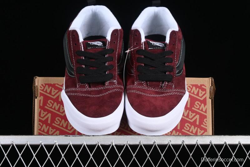 Vans Classics Knu Skool Chunky Tongue Retro Sneakers in Wine Red - VN0009QC02Y