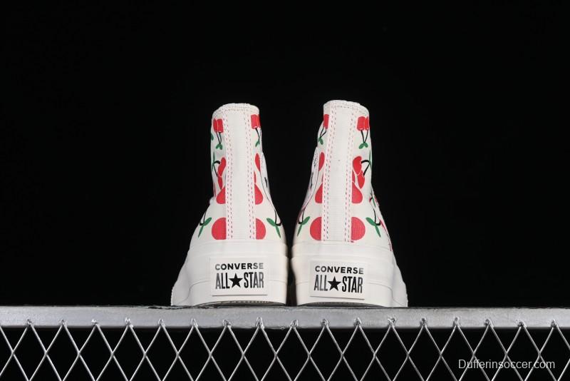 Converse Chuck 1970s Official Cherry Embroidery Platform Vulcanized Canvas Sneakers - A08096C