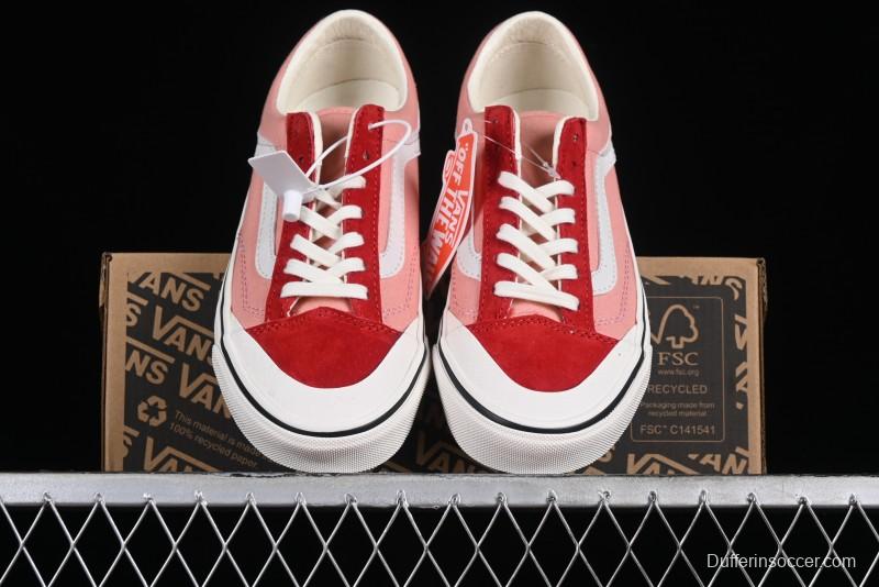 Vans Old Skool Reissue 136 High-End Pink Canvas Vulcanized Shoes with Detachable Lightweight Anti-Fatigue Insole - VN000MT6DWB