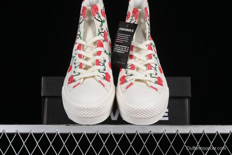 Converse Chuck 1970s Official Cherry Embroidery Platform Vulcanized Canvas Sneakers - A08096C