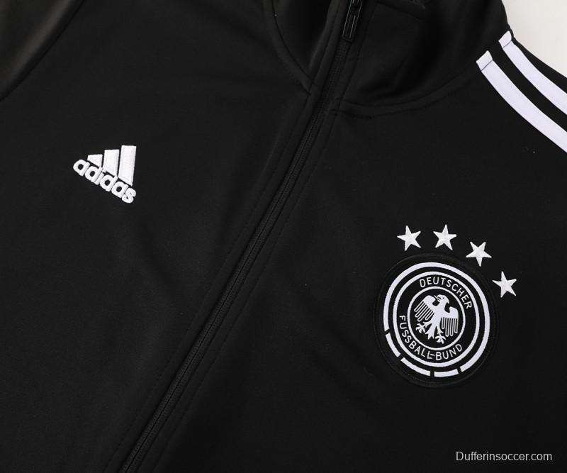 2024 Germany Black Full Zipper Jacket +Long Pants