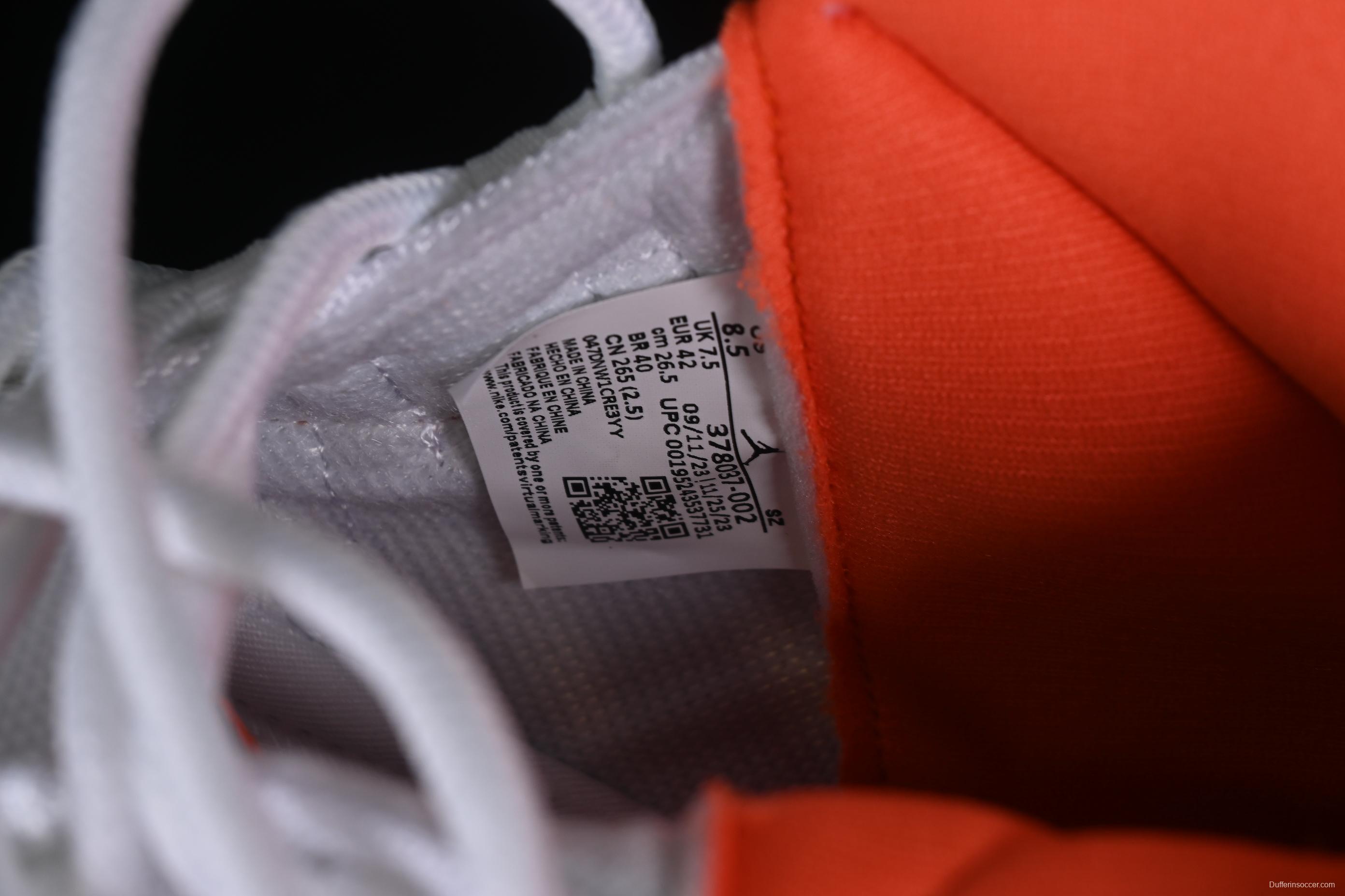 Nike Air Jordan 11 Retro Basketball Shoes with White Orange Design - 378037-002