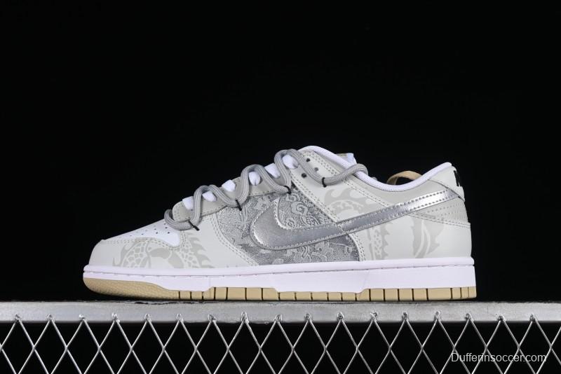 Nike Dunk Low SB Year of the Dragon Limited Edition Silk Patchwork Casual Skate Shoes - DV0833-100