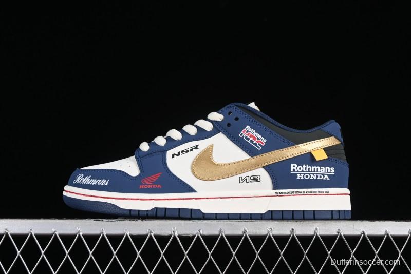 Nike SB Dunk Low Retro White Blue Collaboration Low-Top Casual Skateboarding Shoes - MU0232-365