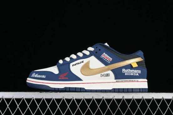 Nike SB Dunk Low Retro White Blue Collaboration Low-Top Casual Skateboarding Shoes - MU0232-365