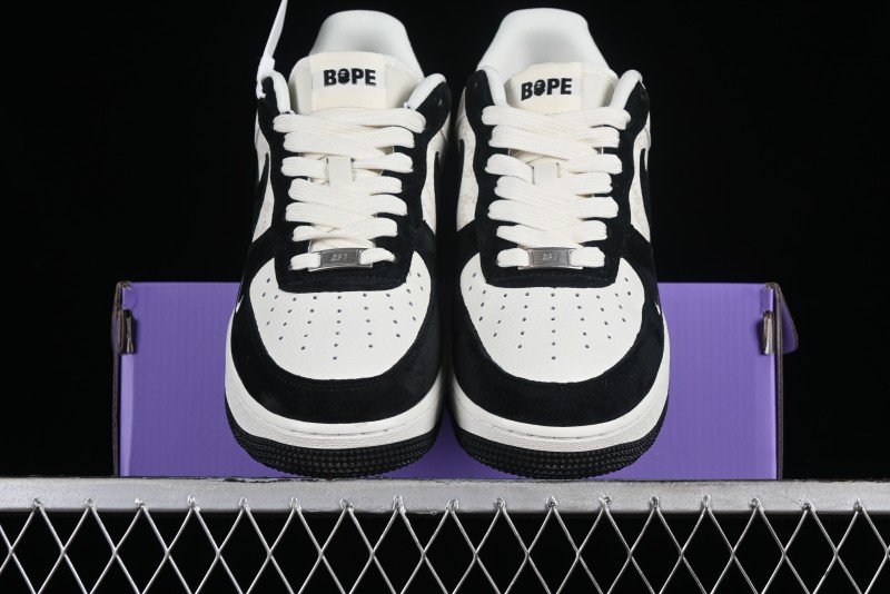 Nike Air Force 1 '07 Low BAPE Collaboration - White Black Camo Casual Sneakers - BA8806-845