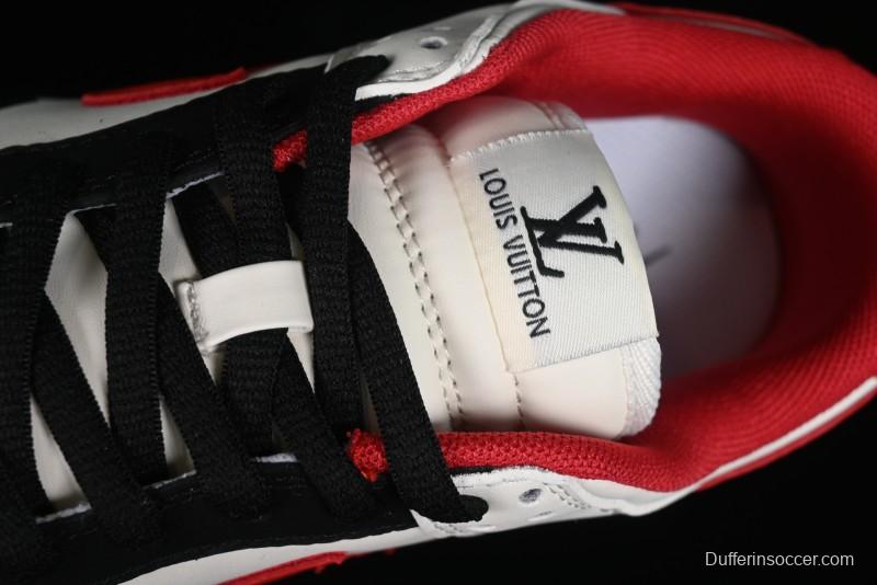 Nike SB Dunk Low LV Collaboration - Beige Black Red Glow in the Dark Anniversary High-End Custom Low-Top Casual Skate Shoes - JH8035-931