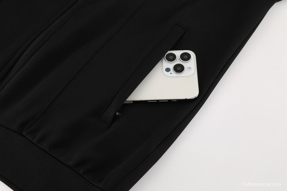 2024 Germany Black Full Zipper Jacket +Long Pants