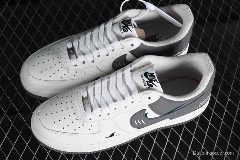 Nike Air Force 1 '07 Low "SHARK" Casual Sneakers with Full-Length Air Cushion - DB3301-220