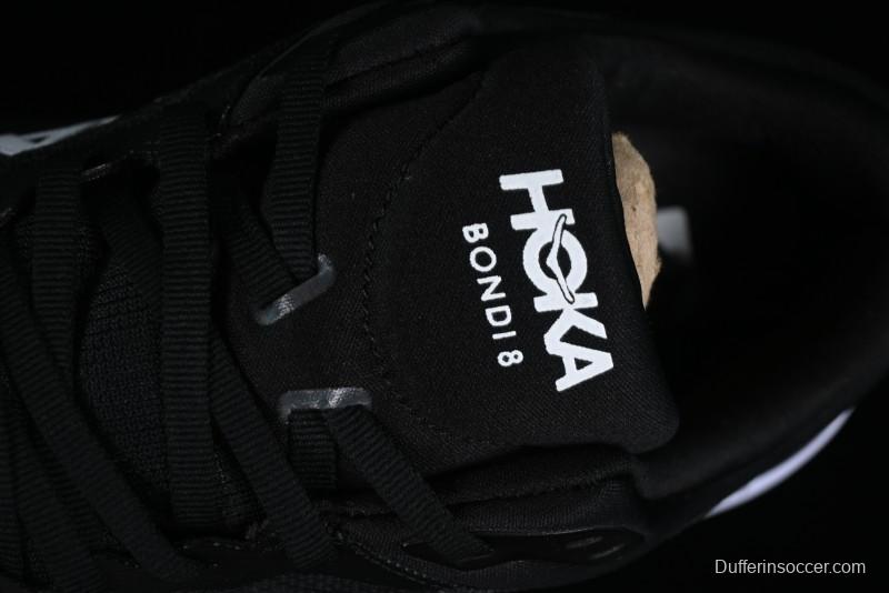 HOKA ONE ONE Bondi 8 Functional Cushioned Running Shoes with Engineered Mesh Upper - 1123202 BWHT