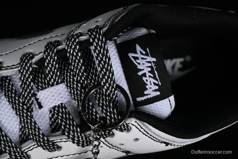 Stussy x Nike Dunk Low SB Skate Shoes in White-Black - FC1688-137