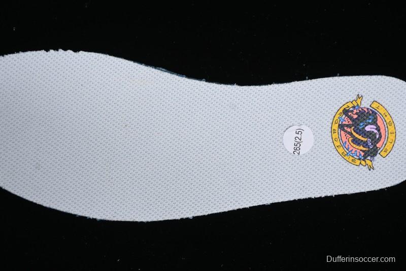 Nike Air Jordan 1 Low Flight Vintage Casual Sneakers with Distressed White-Blue Design - FV8439-104