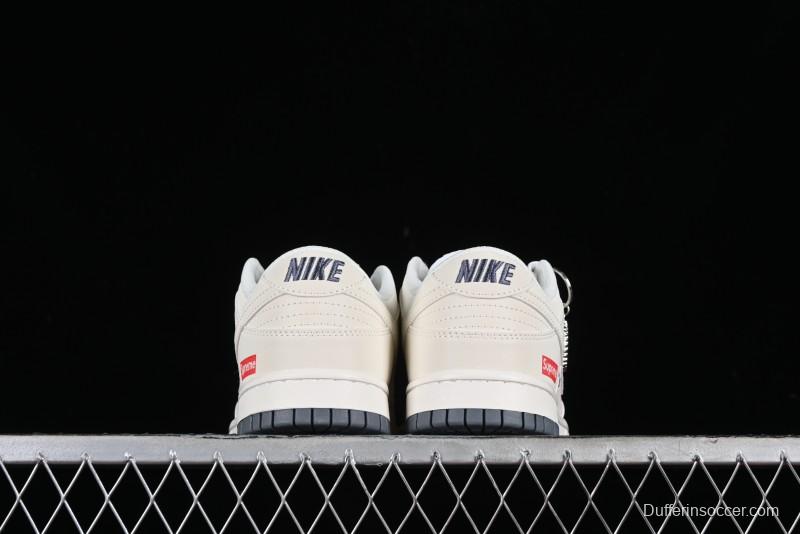 Nike SB Dunk Low Supreme Collaboration - Double Swoosh Anniversary Customized Low-Top Casual Sneakers - BB8675-105