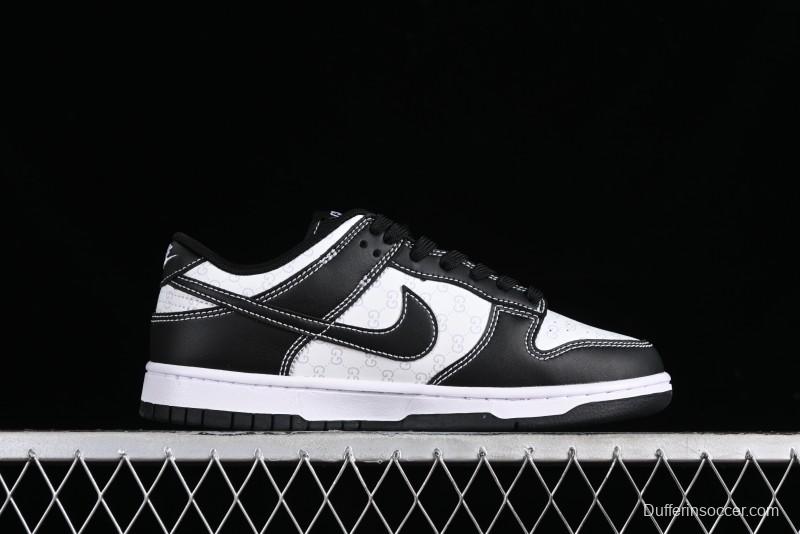 Nike SB Dunk Low Gucci Collaboration - Double G Embroidery Black Swoosh Anniversary Custom Low-Top Casual Skate Shoes - SF1588-136