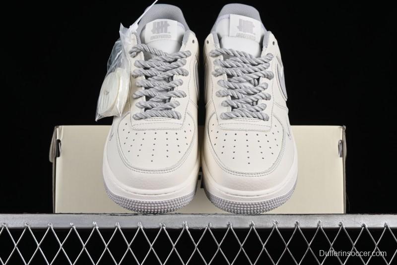 Nike Undefeated Air Force 1'07 Low Casual Sneakers in Beige Hemp with Reflective Details - UT2023-203