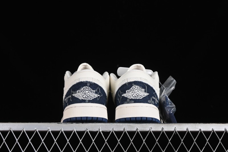 Nike Air Jordan 1 Low LV Collaboration - Light Blue Retro Casual Sneakers - SJ9950-003