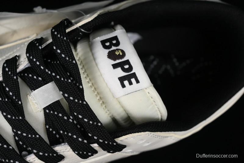 Nike SB Dunk Low BAPE Collaboration - Off-White Black Swoosh Anniversary Custom Low-Top Casual Skate Shoes - XD6188-037