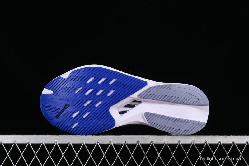 Adidas Adizero Boston 12 M Running Shoes Lightweight Breathable Low-Top with ENERGYROD Carbon Plate - IE8494