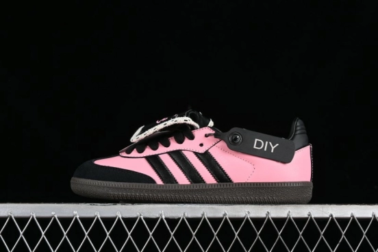 Adidas Samba OG B75807 Customized Casual Sneakers with Vibrant Hot Pink and Sweet Black Colorway - B75807