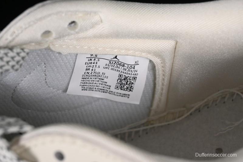 Nike Travis Scott x Fragment Design x Air Jordan 1 Low OG SP AJ1 MLB Collaboration - NY Black Print Low Top Casual Sneakers SJ2068-104