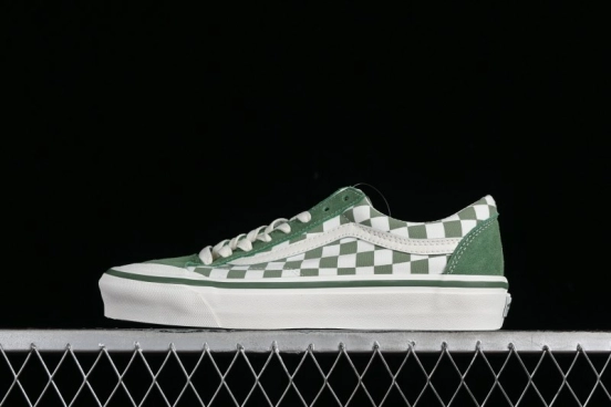 Vans Old Skool Reissue 136 Checkerboard Green Retro Canvas Shoes - VN000MT6V0N