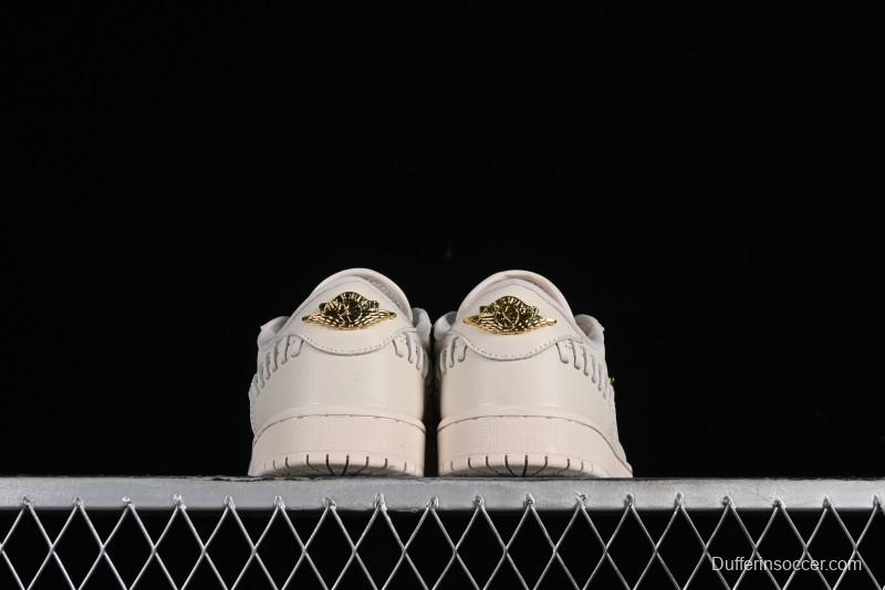 Nike Air Jordan 1 Low "Method of Make" Casual Sneakers in White Gold - FN5032-200