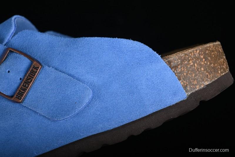 Birkenstock Arizona Soft Footbed Sandals with Suede Leather and Lambswool Lining - Original Blue