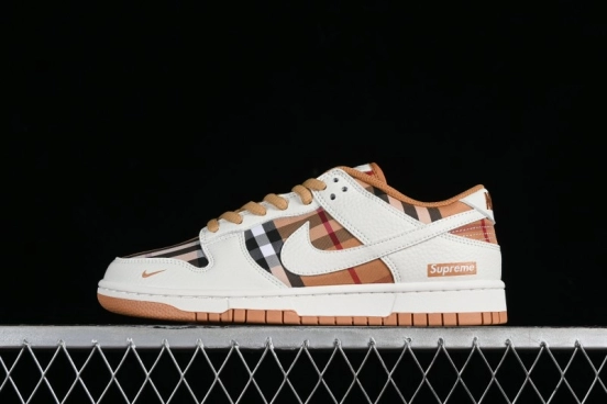 Nike SB Dunk Low Supreme Collaboration - Plaid Colorway SB Low Top Casual Skateboarding Shoes - SU1853-513