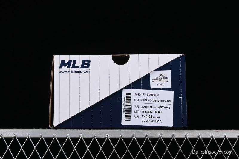 MLB Chunky Liner New York Yankees Hook & Loop Lightweight Platform Sneakers with 6cm Height Increase - 3ASXLM13N50BKS