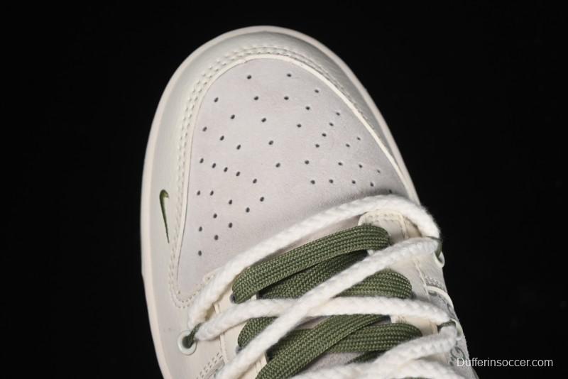 Nike SB Dunk Low Gucci Collaboration - Beige Green Floral Anniversary High-End Custom Low-Top Casual Skate Shoes - XX2025-918