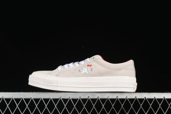 Converse One Star x Hello Kitty Low Top Casual Sneakers with Crystal Outsole and Replaceable Laces - 162937C