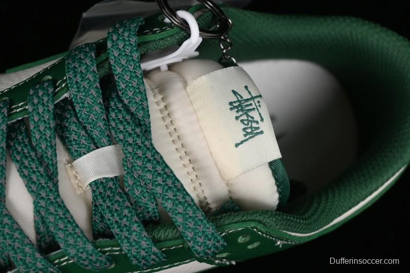 Nike SB Dunk Low Stussy Collaboration - Dark Green Anniversary Custom Low-Top Casual Skate Shoes - BB9898-005