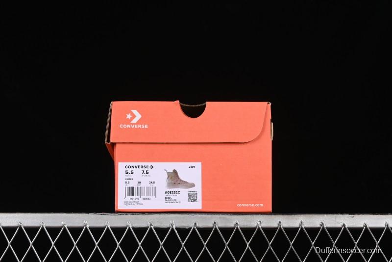 Converse Chuck 70s High Top Casual Sneakers with Cream Cloud and Gold Accents - A08232C