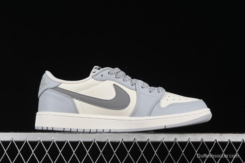 Nike Travis Scott x Fragment Design x Air Jordan 1 Low OG SP AJ1 Retro Sneakers - DM7866-016