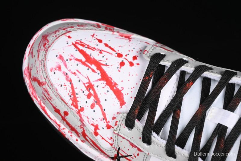 Nike SB Dunk Low Casual Skate Shoes - Anniversary Custom Edition in White/Grey/Black - LW1818-103