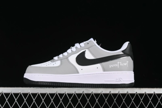 Nike Air Force 1 '07 Low White Grey Black Double Swoosh Casual Sneakers - DY8899-001