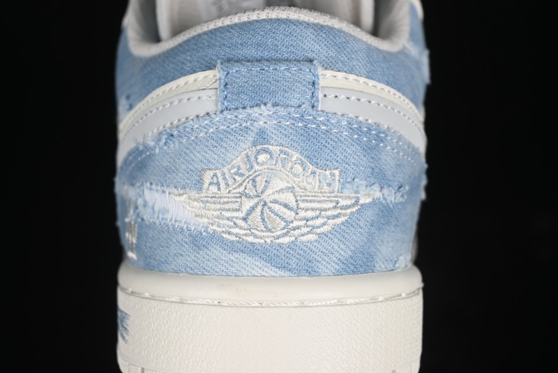Nike Air Jordan 1 Low MLB Collaboration Retro Blue Denim Custom Basketball Shoes - DC2024-027