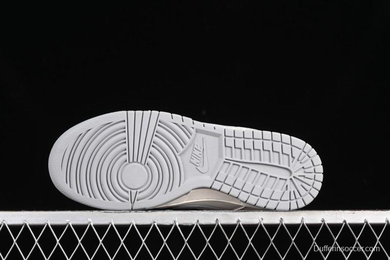 Nike SB Dunk Low Supreme Collaboration - Off White Gray Double Swoosh Anniversary Custom Low-Top Casual Skate Shoes - XX2025-317