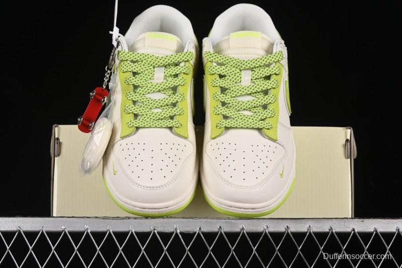 Nike SB Dunk Low Supreme Stone Island Collaboration - Fluorescent Beige Anniversary High-End Custom Low-Top Casual Skate Shoes - BB9866-005